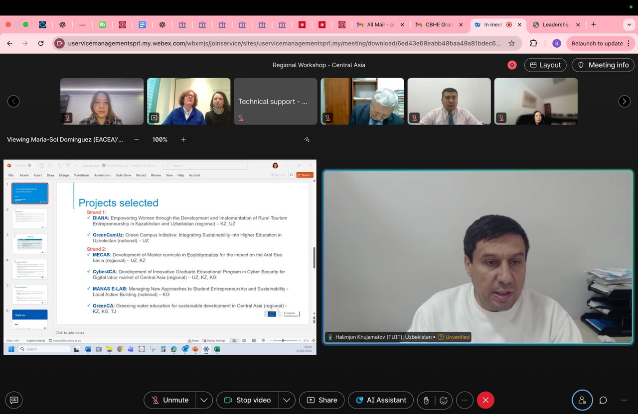 Cyber4CA loyihasining Erasmus+ CBHE Grant Egalari Uchrashuvi